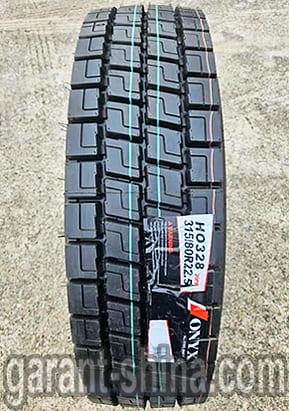 Onyx HO328 (приводная) 315/80 R22.5 156/152L 20PR - Фото реального протектора с этикеткой